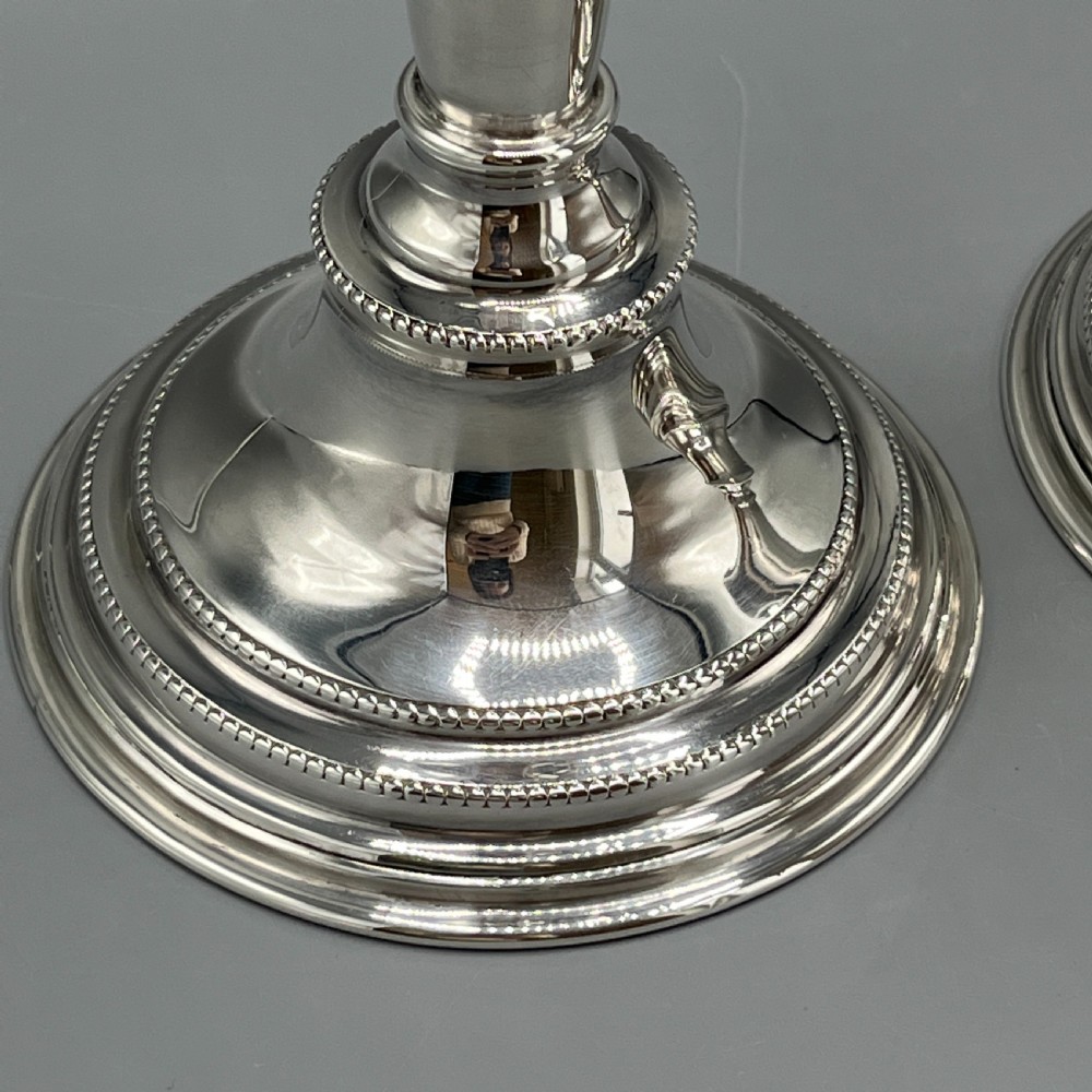 Pair English Silver Plated Candlesticks View V