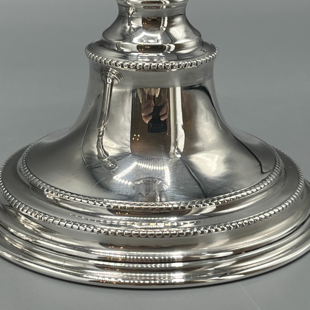 Pair English Silver Plated Candlesticks View VI
