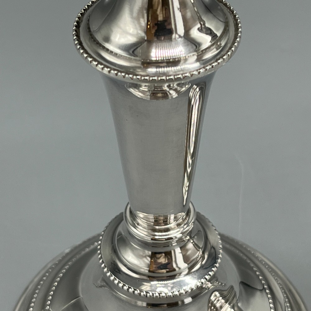 Pair English Silver Plated Candlesticks View VII