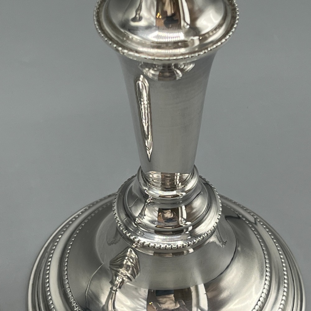 Pair English Silver Plated Candlesticks View VIII