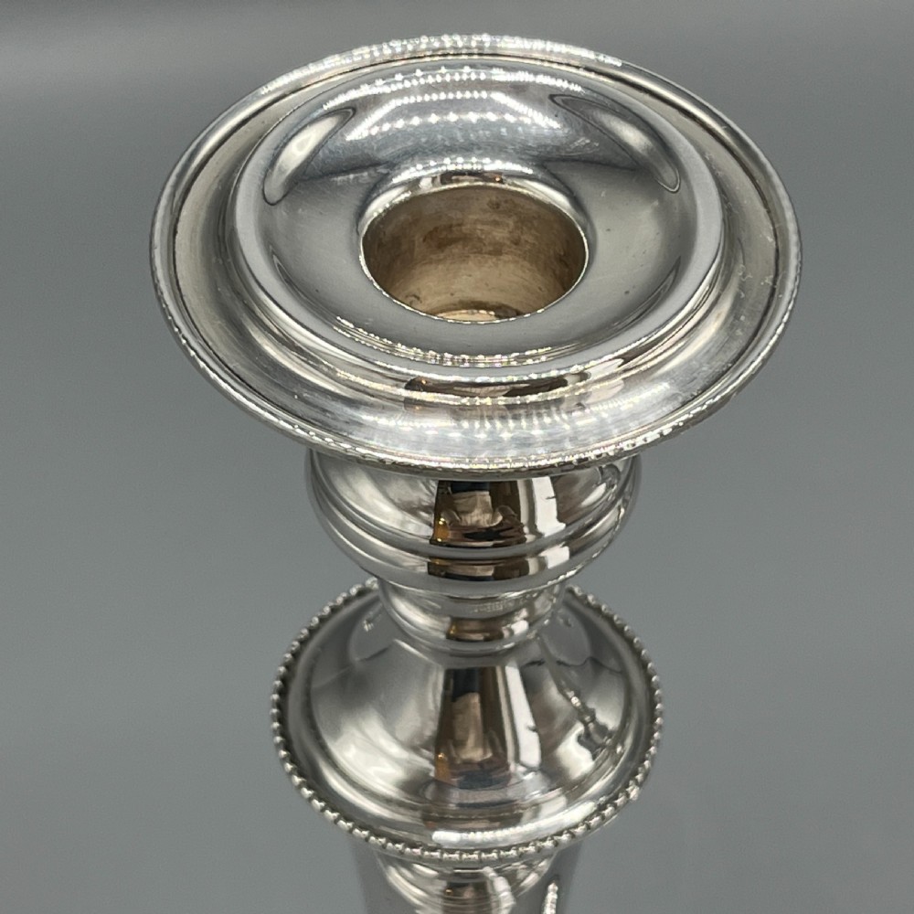 Pair English Silver Plated Candlesticks View IX