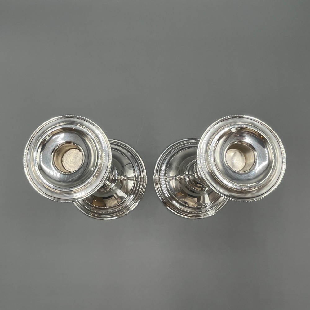 Pair English Silver Plated Candlesticks View XI