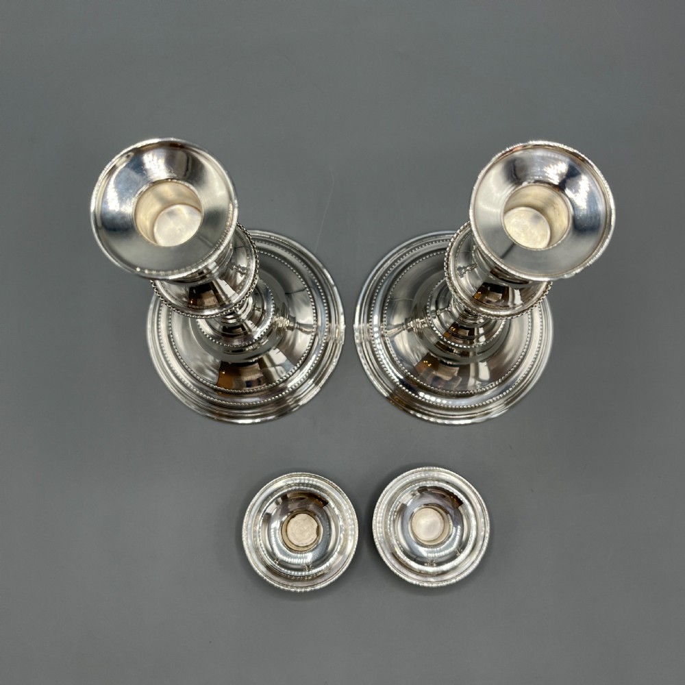 Pair English Silver Plated Candlesticks View XIII