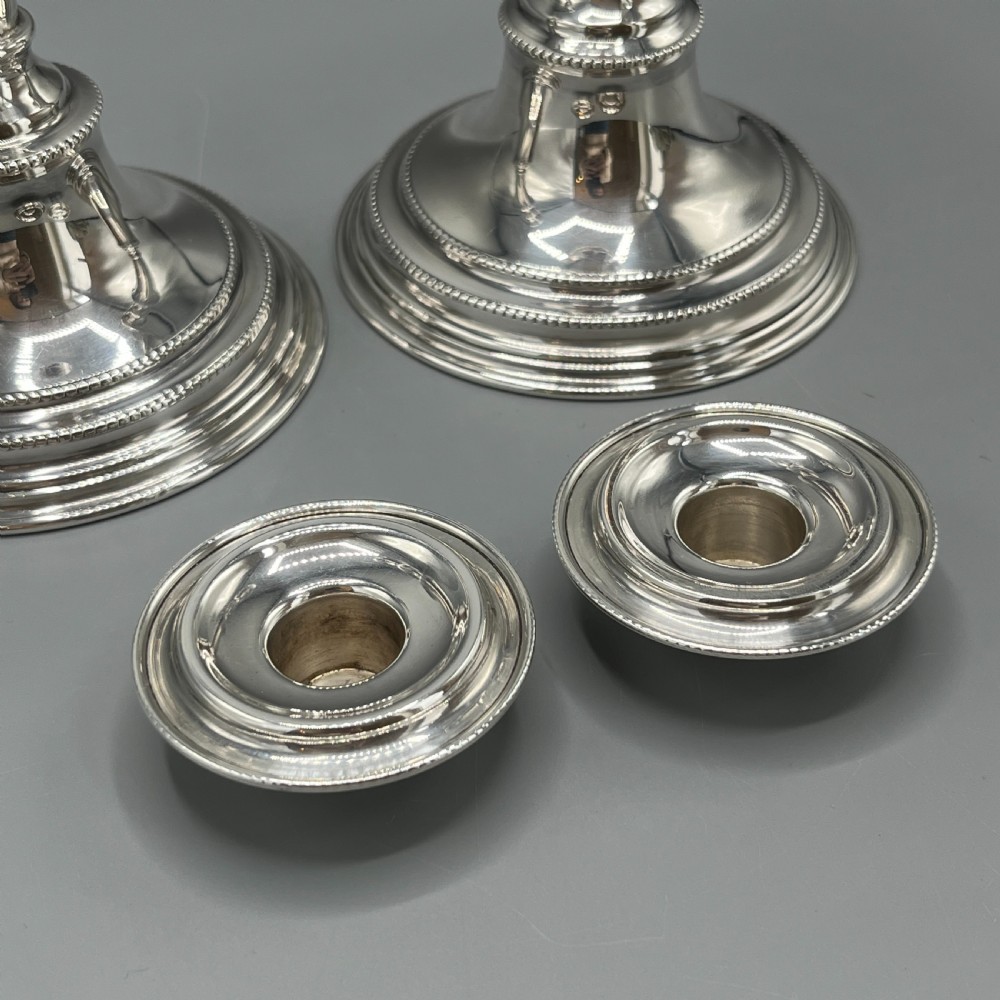 Pair English Silver Plated Candlesticks View XIV