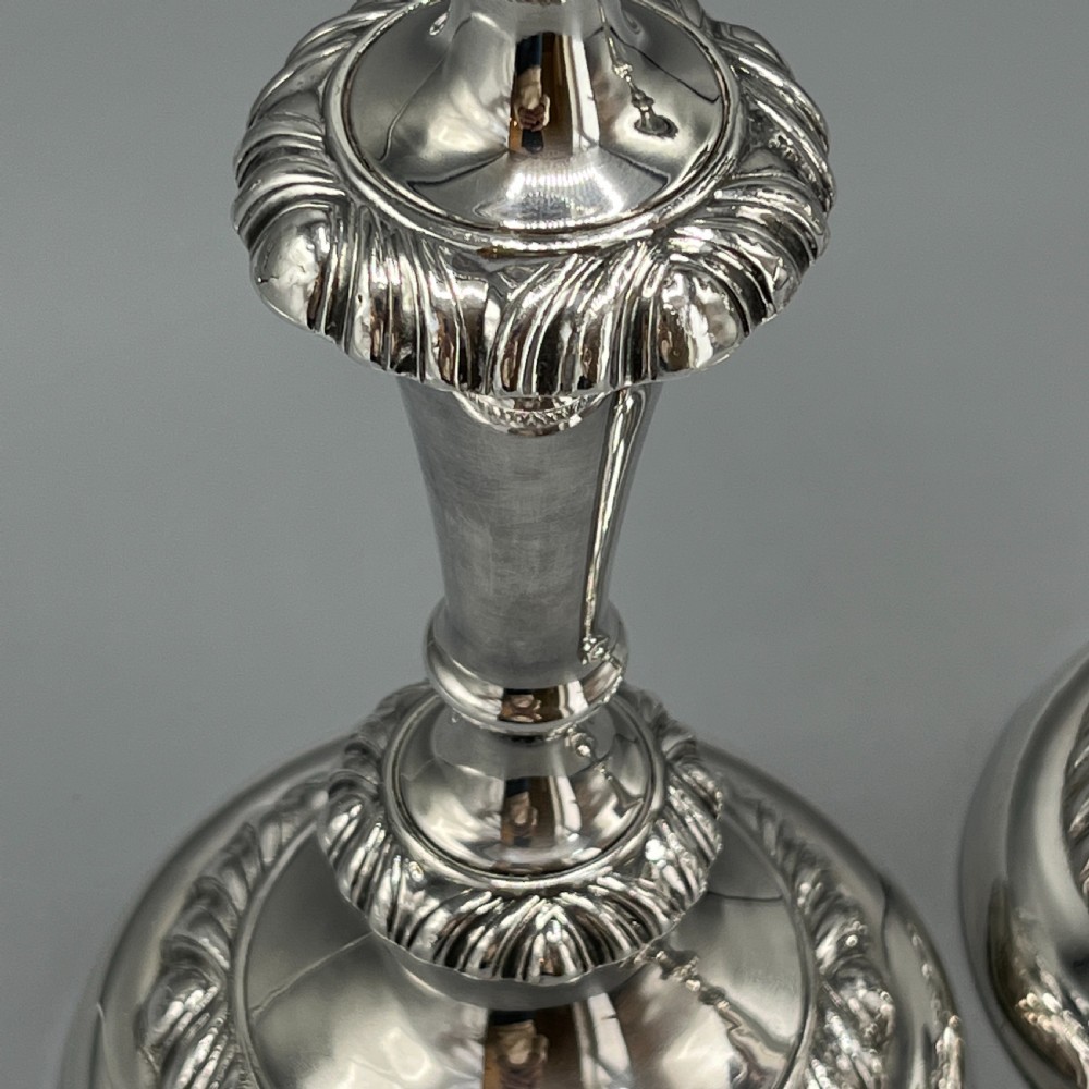 Large Pair Silver Plated Candlesticks View X