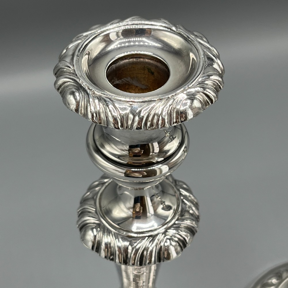 Large Pair Silver Plated Candlesticks View XI