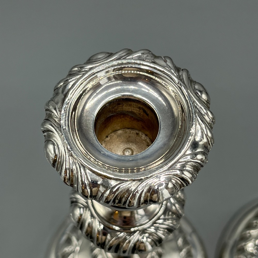 Large Pair Silver Plated Candlesticks View XII