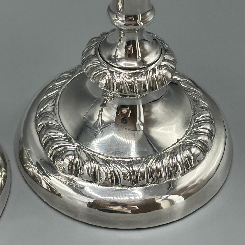 Large Pair Silver Plated Candlesticks View XIV