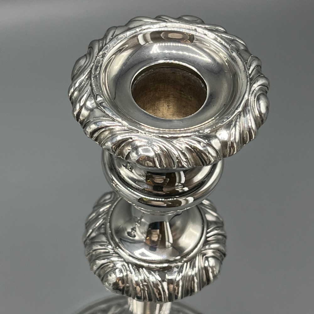 Large Pair Silver Plated Candlesticks View XV