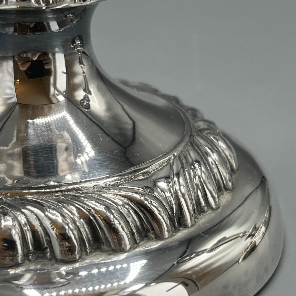 Large Pair Silver Plated Candlesticks View XVI