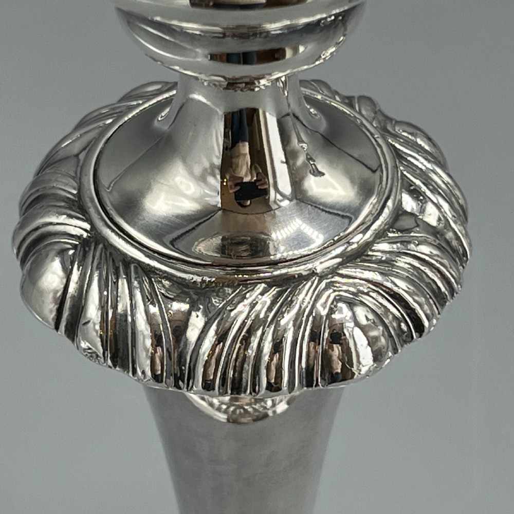 Large Pair Silver Plated Candlesticks View XVII