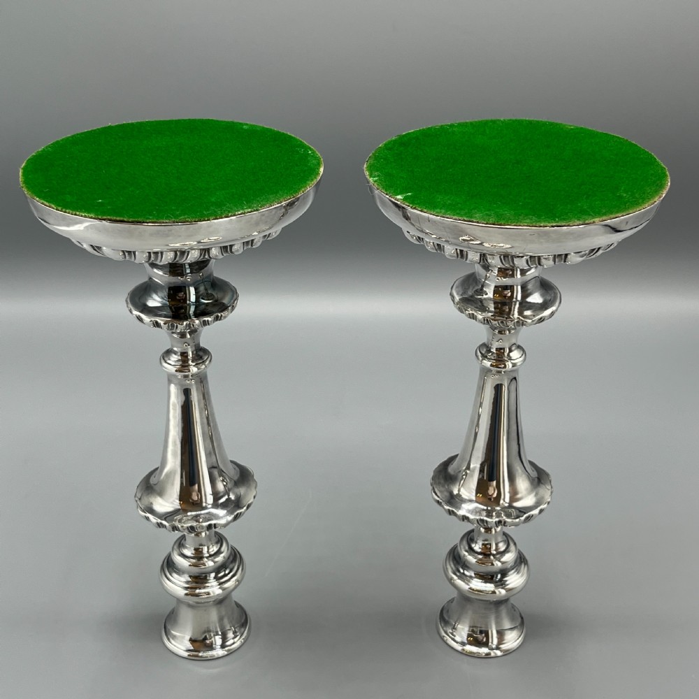 Large Pair Silver Plated Candlesticks View XXI