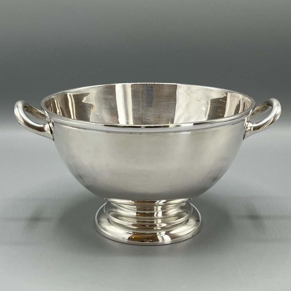 Antique Quality Silver Plated Pedestal Bowl with Twin Handles View II