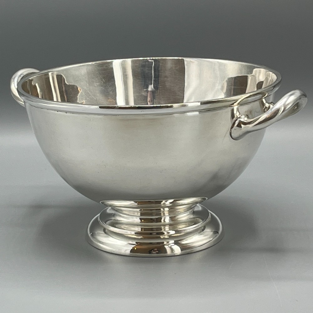 Antique Quality Silver Plated Pedestal Bowl with Twin Handles View III