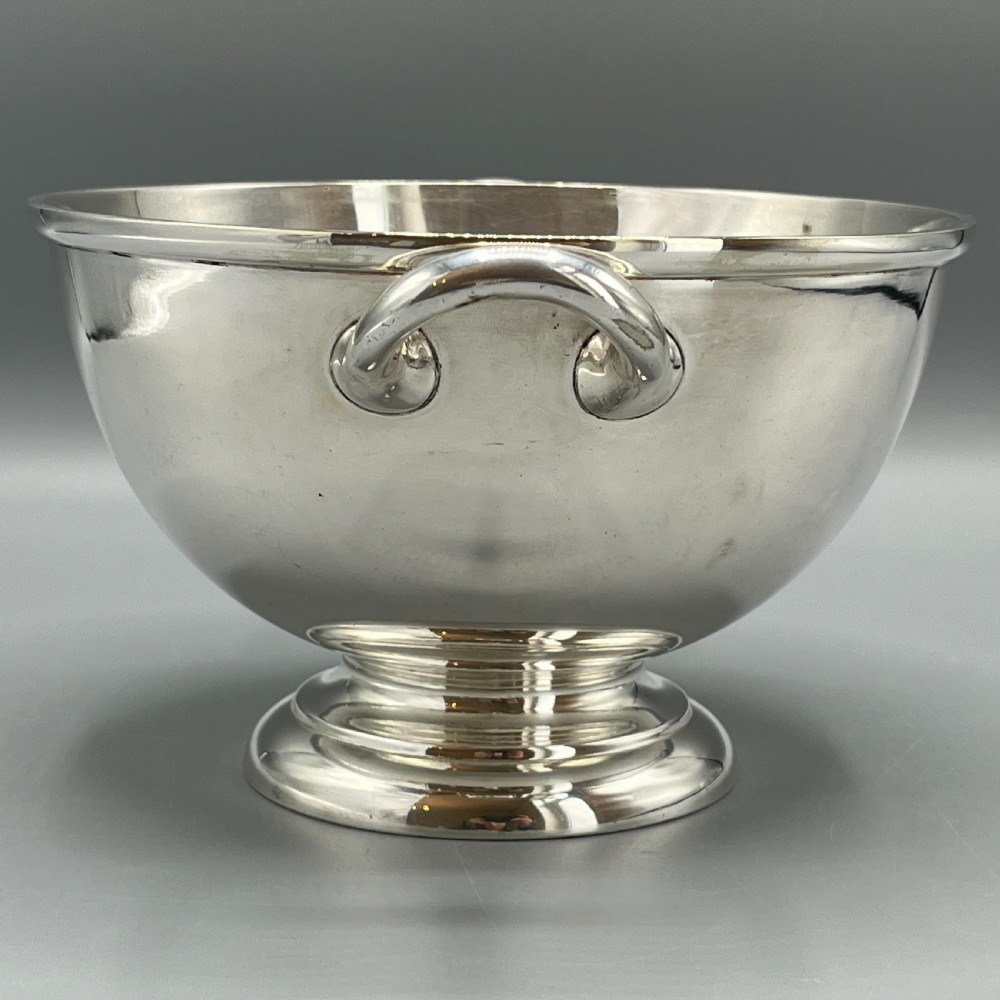 Antique Quality Silver Plated Pedestal Bowl with Twin Handles View VI