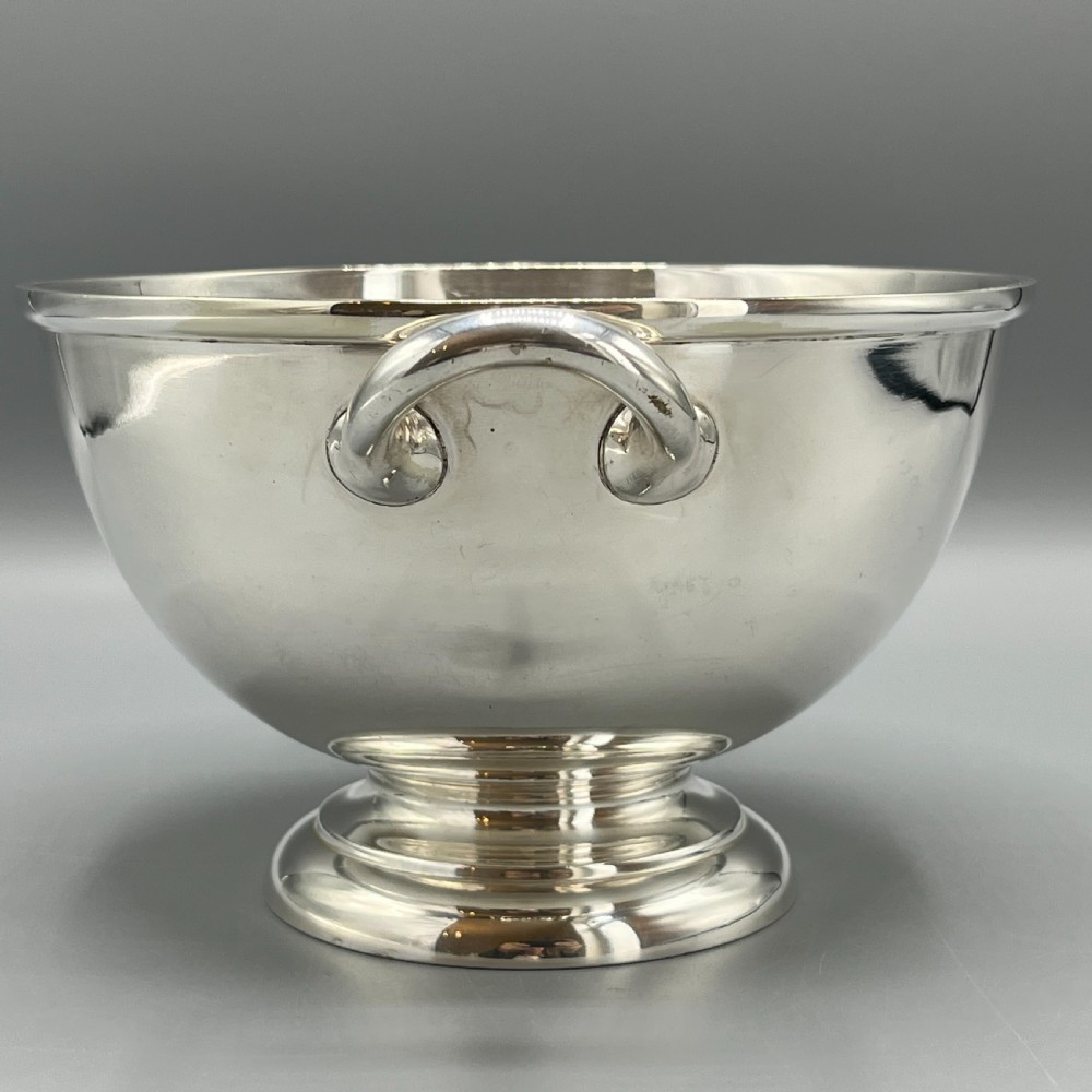 Antique Quality Silver Plated Pedestal Bowl with Twin Handles View VIII