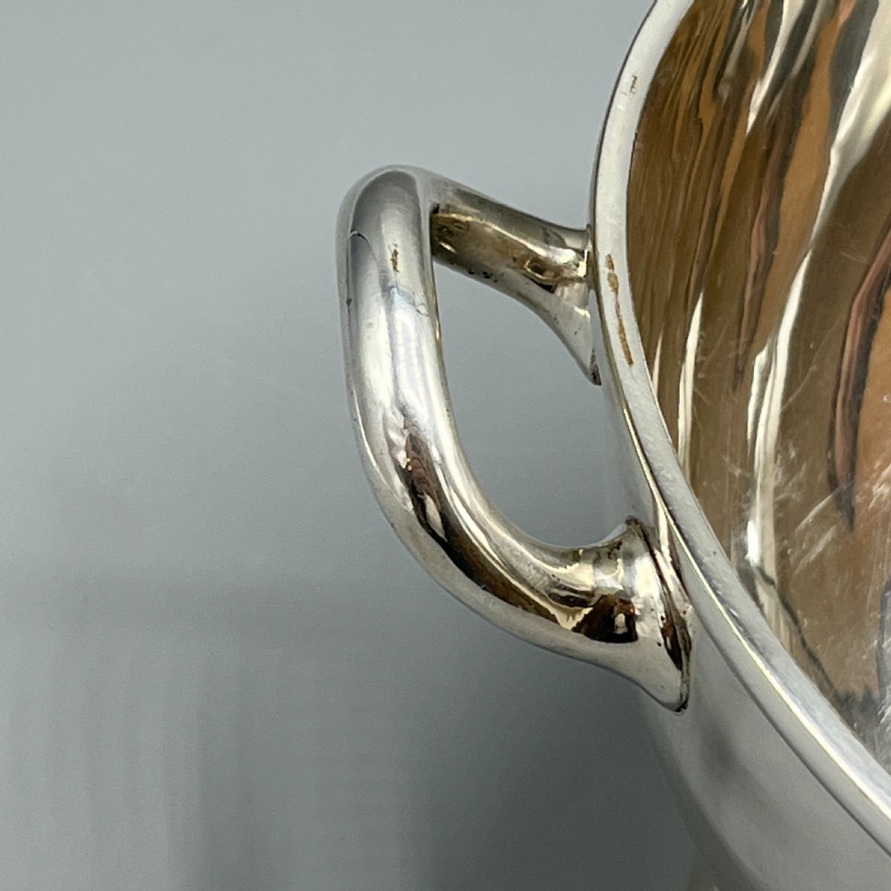 Antique Quality Silver Plated Pedestal Bowl with Twin Handles View X