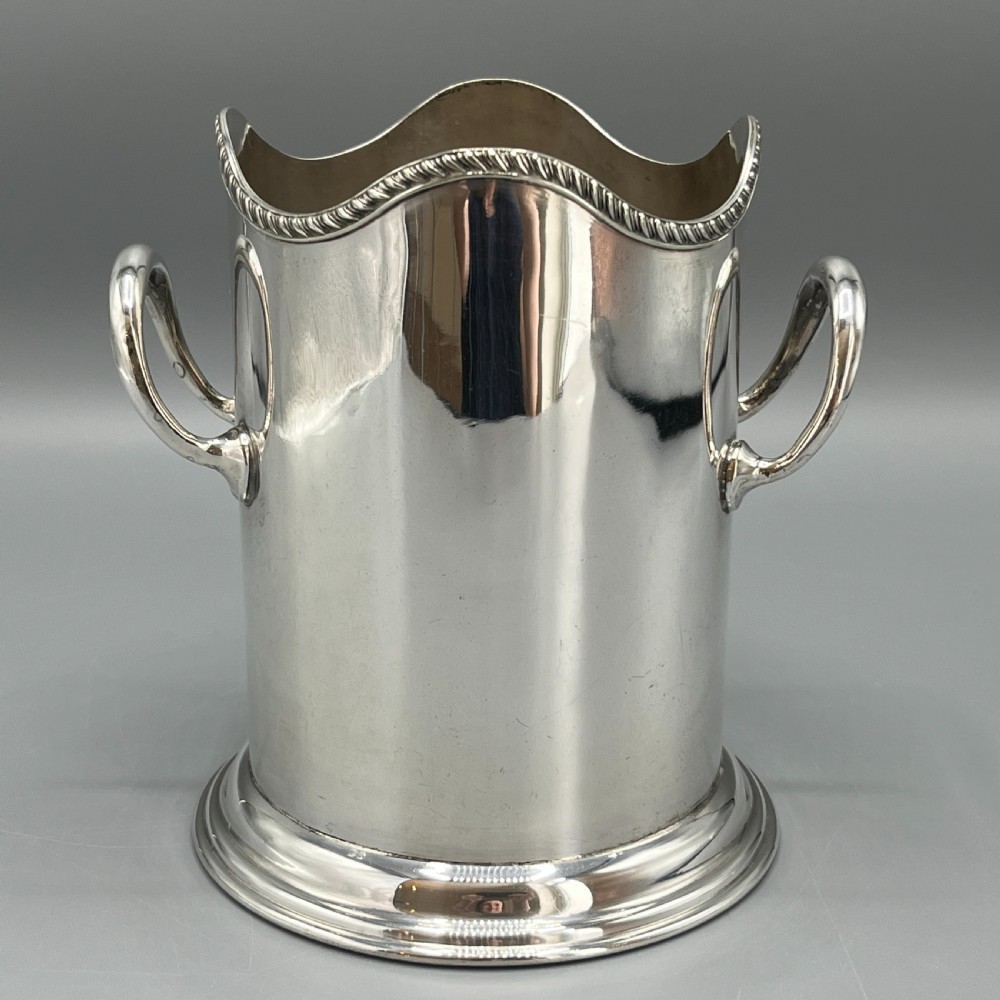 Antique English Silver Plated Wine Bottle Holder by George Bowen & Sons