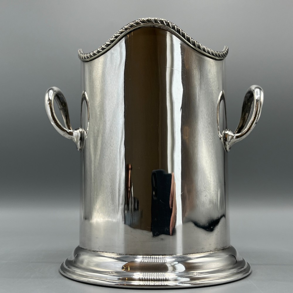 Antique English Silver Plated Wine Bottle Holder by George Bowen & Sons View II