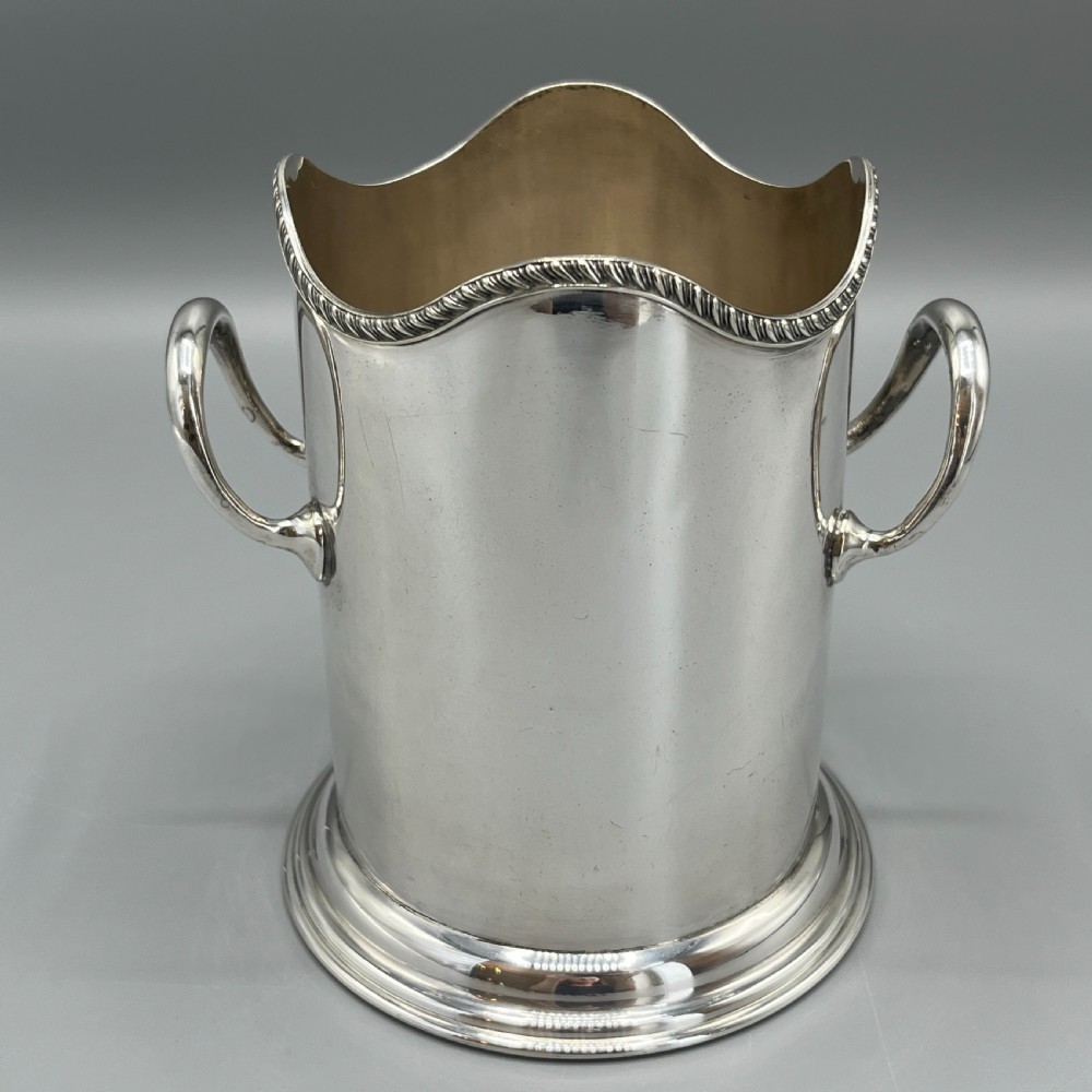 Antique English Silver Plated Wine Bottle Holder by George Bowen & Sons View III