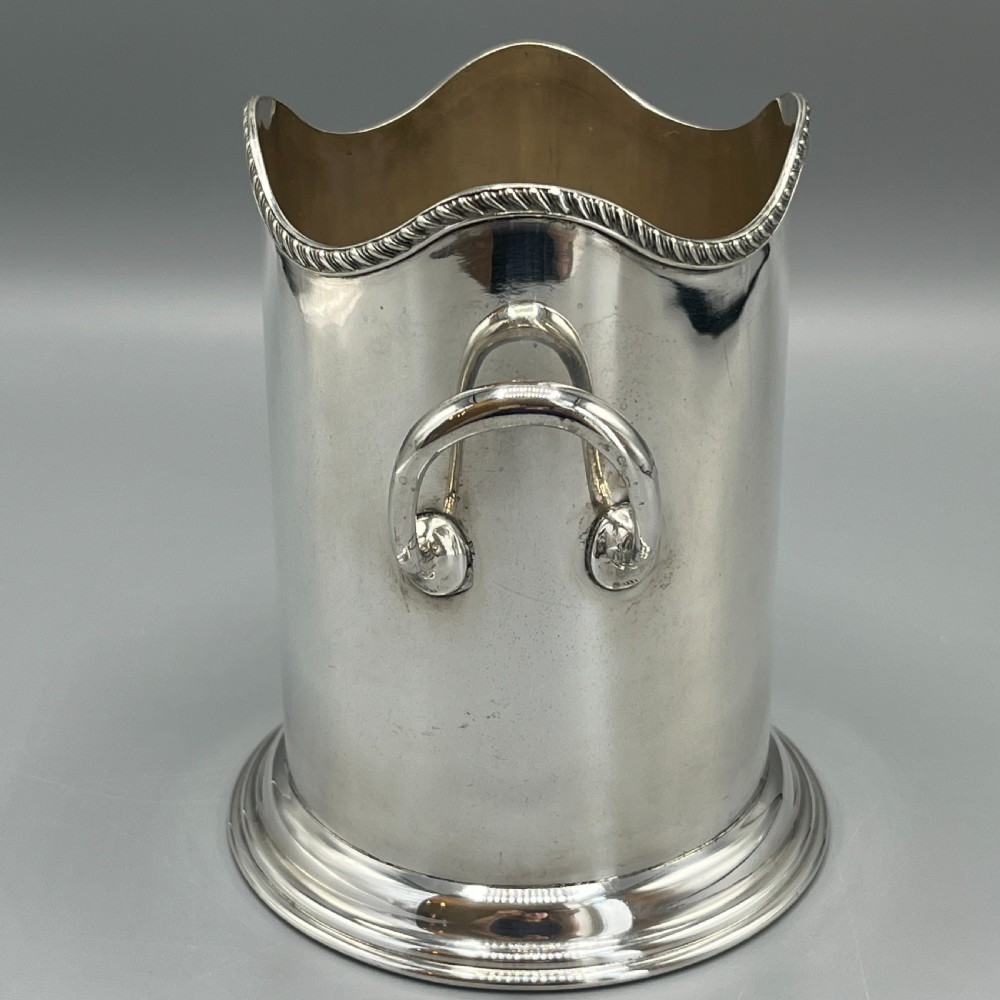 Antique English Silver Plated Wine Bottle Holder by George Bowen & Sons View IV
