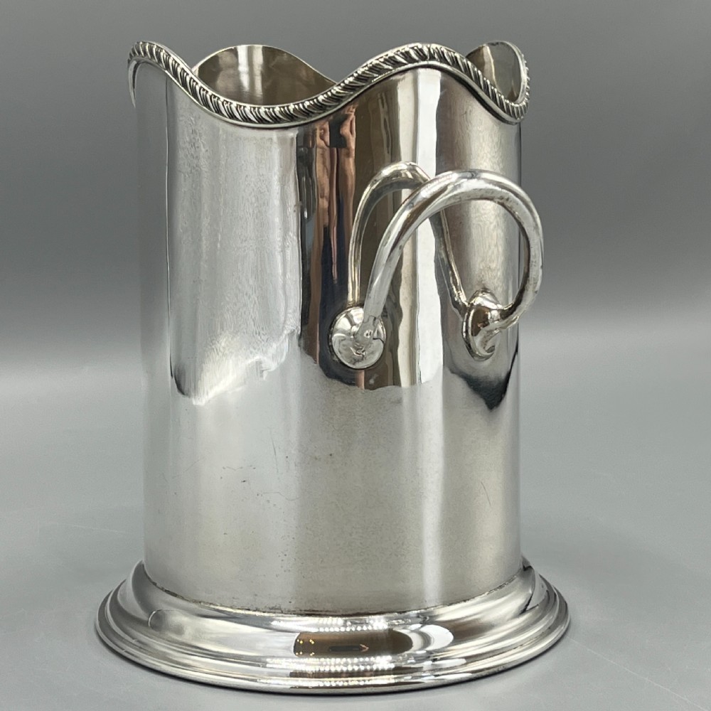 Antique English Silver Plated Wine Bottle Holder by George Bowen & Sons View VI