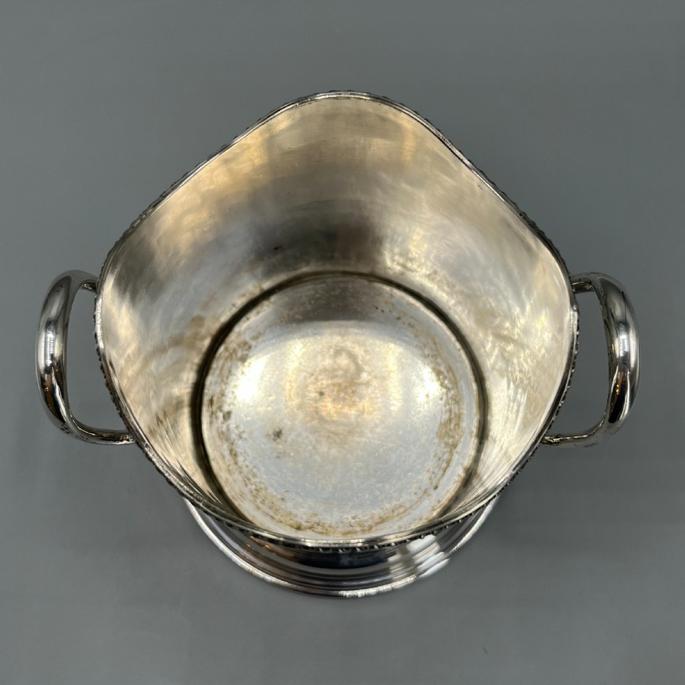 Antique English Silver Plated Wine Bottle Holder by George Bowen & Sons View X