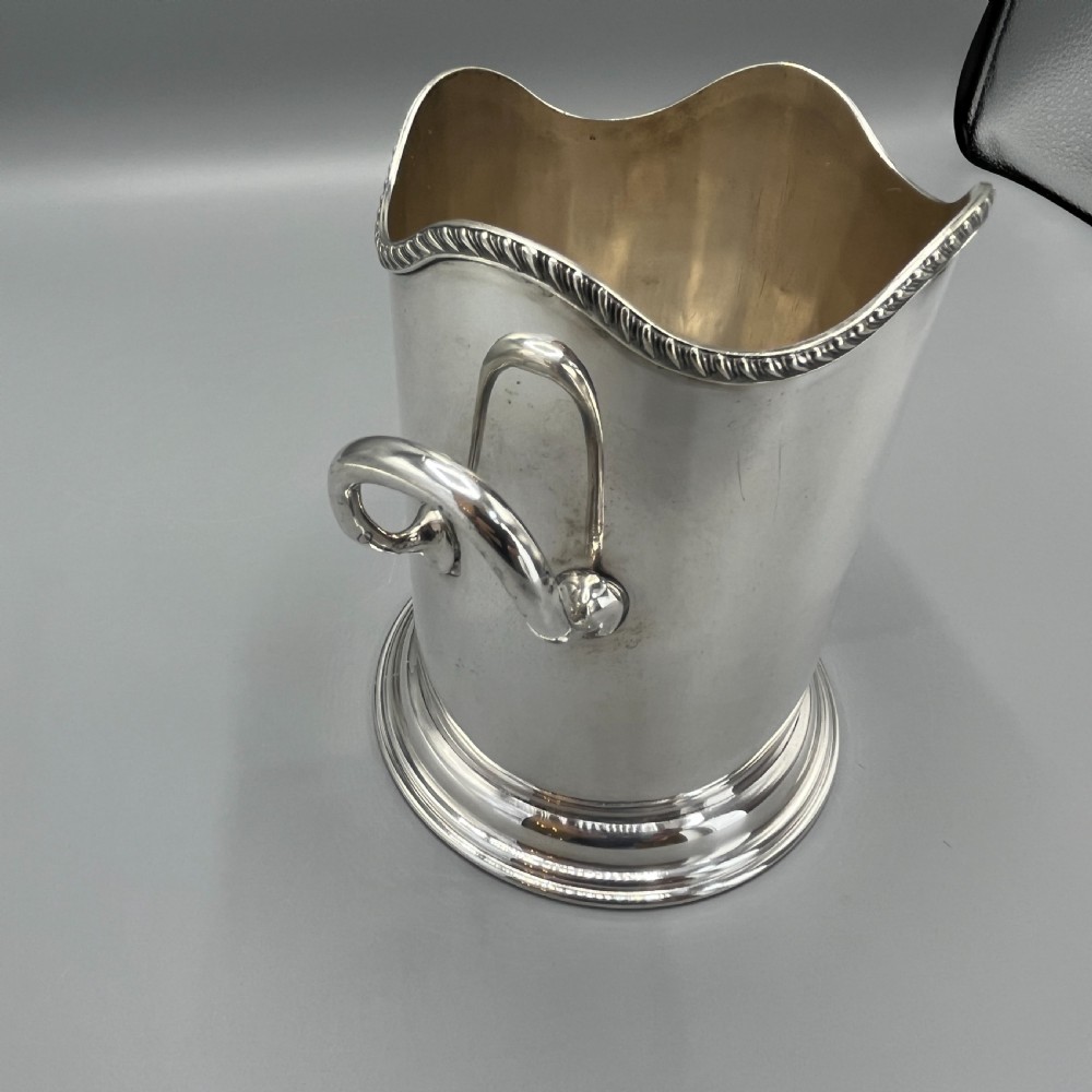Antique English Silver Plated Wine Bottle Holder by George Bowen & Sons View XII