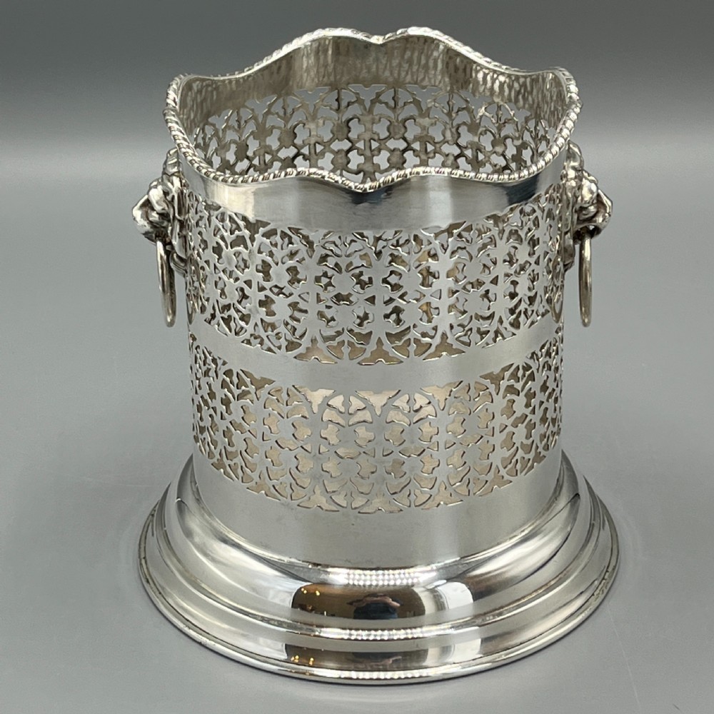 Silver Plated Pierced Wine Bottle Holder