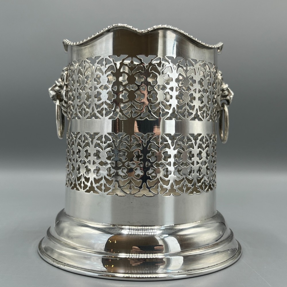 Silver Plated Pierced Wine Bottle Holder View II