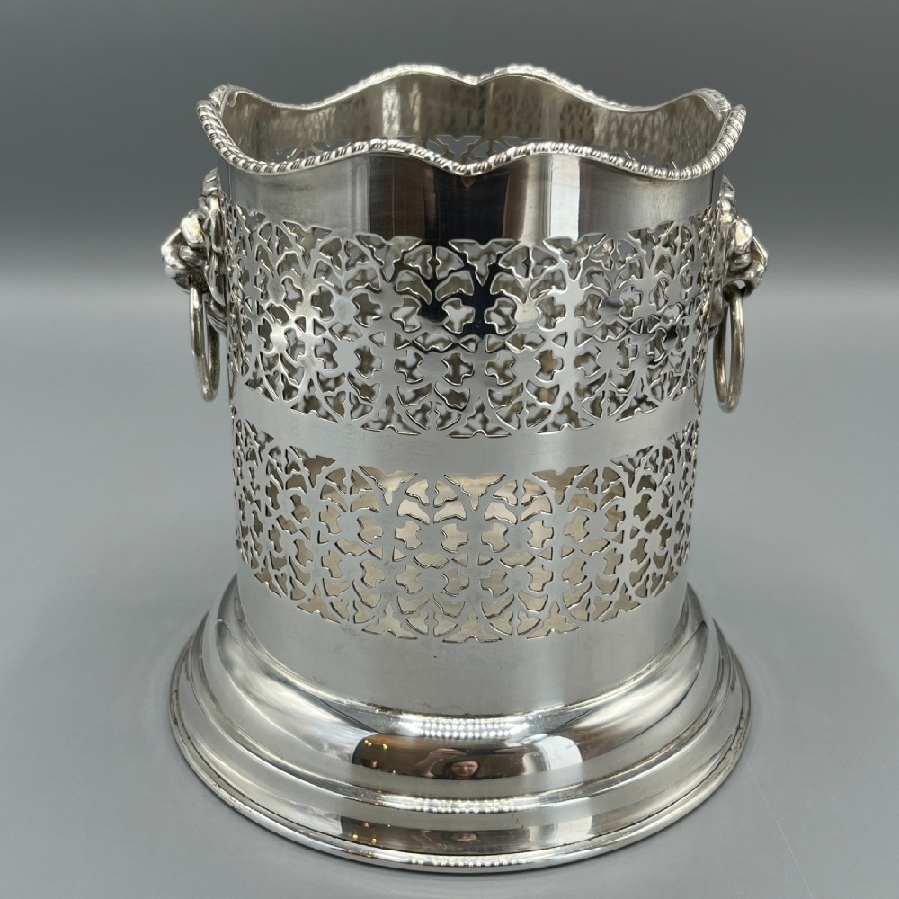 Silver Plated Pierced Wine Bottle Holder View III