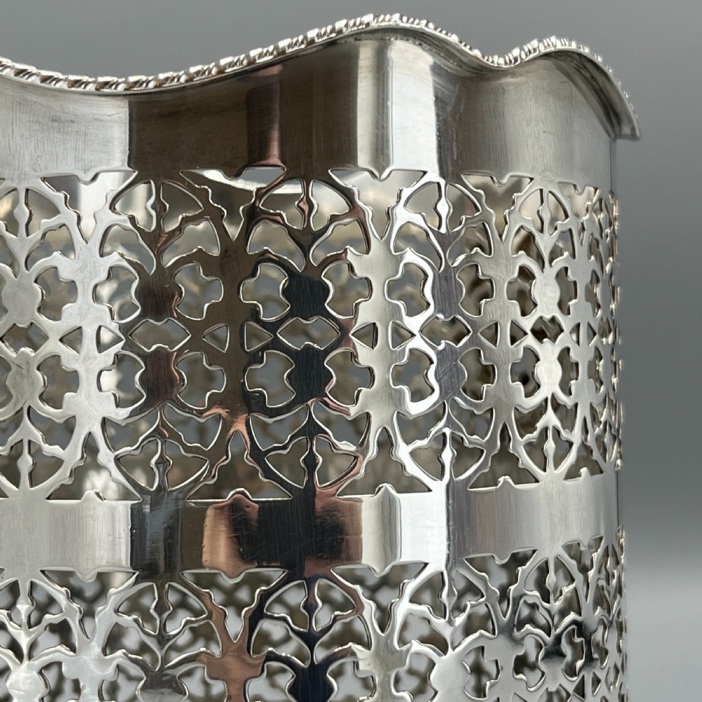 Silver Plated Pierced Wine Bottle Holder View V