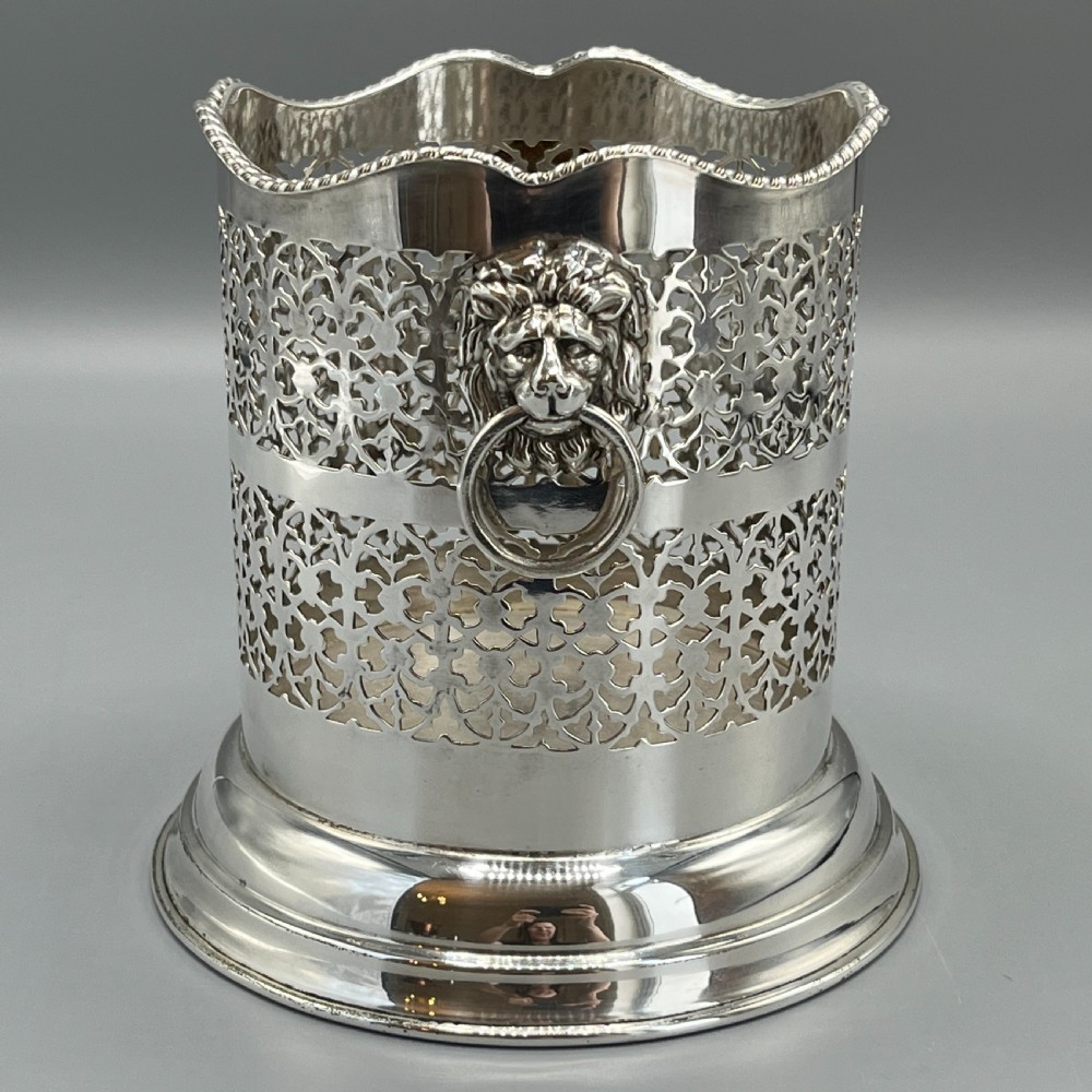 Silver Plated Pierced Wine Bottle Holder View VII