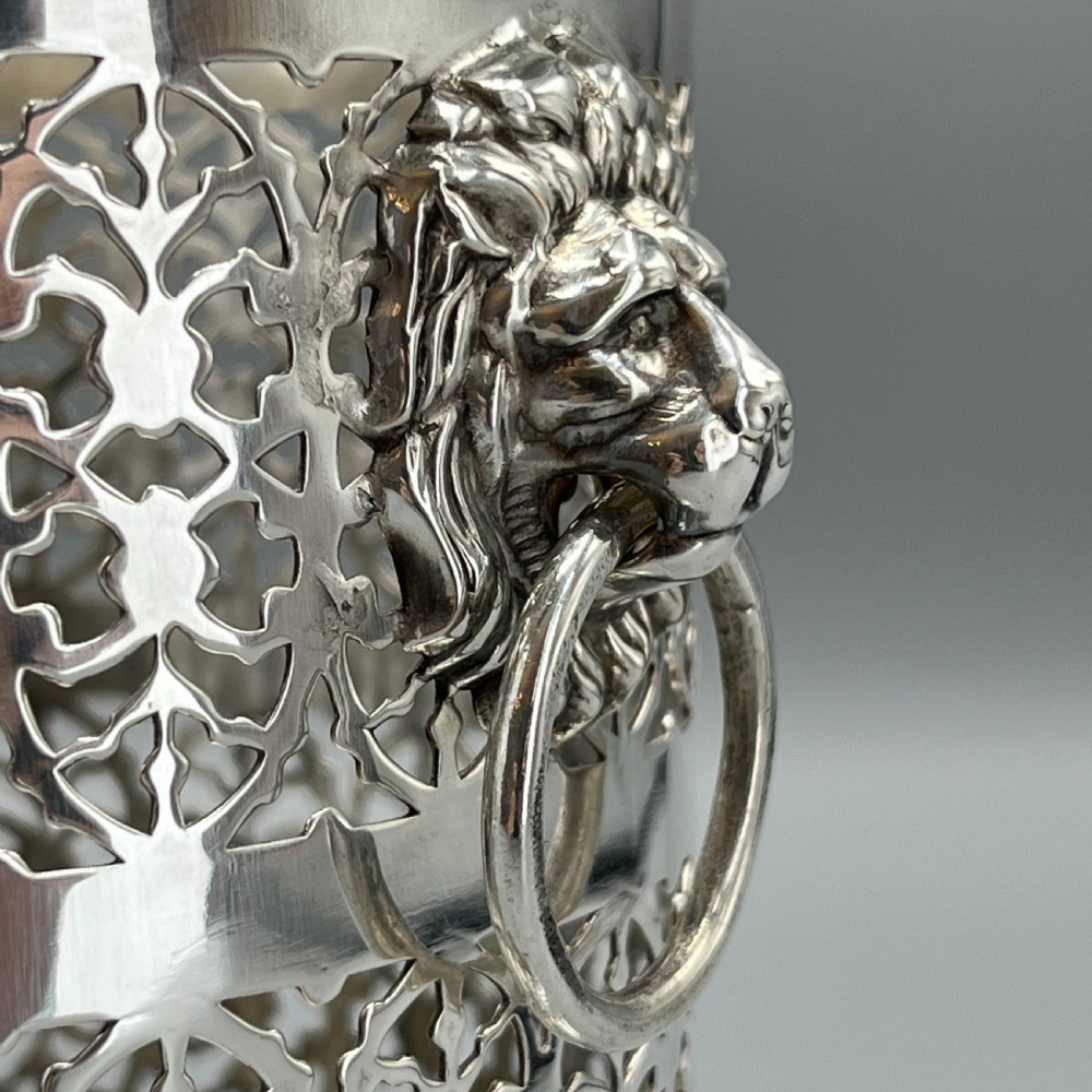 Silver Plated Pierced Wine Bottle Holder View IX