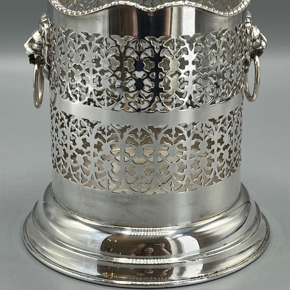 Silver Plated Pierced Wine Bottle Holder View X