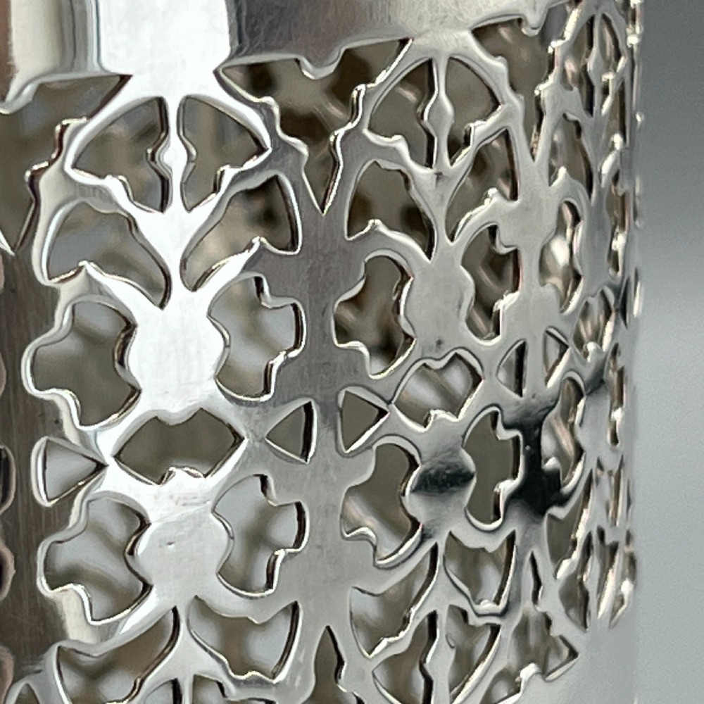 Silver Plated Pierced Wine Bottle Holder View XII