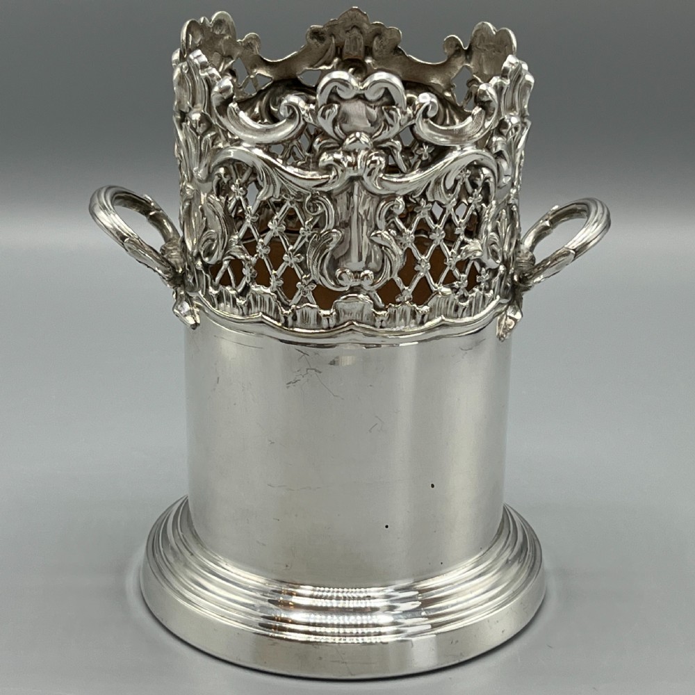 Victorian Silver Plated Wine Bottle Holder By Martin Hall & Co View XI