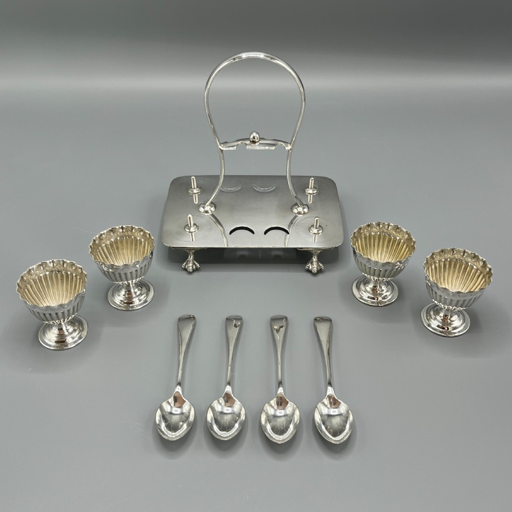 Antique Silver Plated Twin Wine Bottle Coaster Stand / Decanter Stand View II