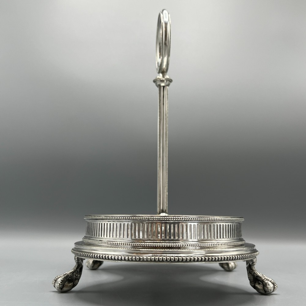 Antique Silver Plated Twin Wine Bottle Coaster Stand / Decanter Stand View XI