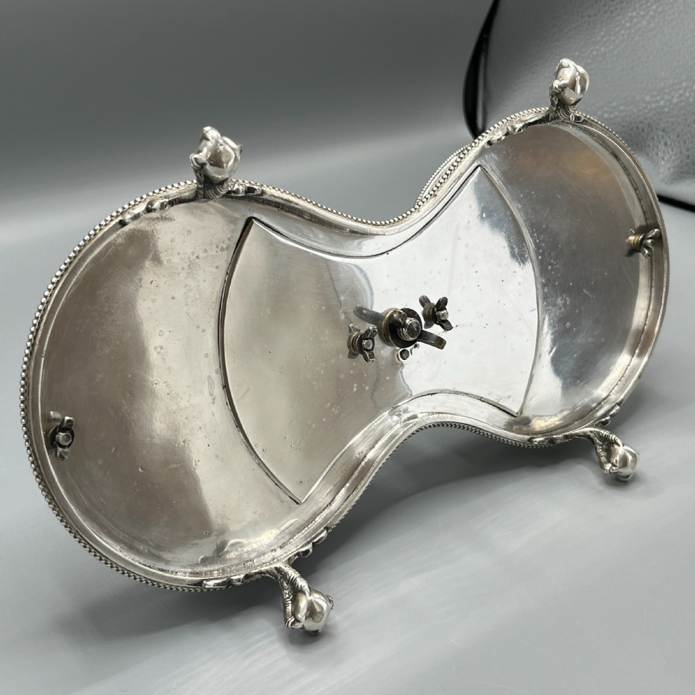 Antique Silver Plated Twin Wine Bottle Coaster Stand / Decanter Stand View XXII