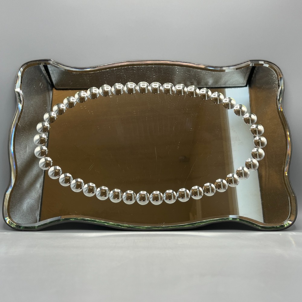 Antique Art Deco Sorcerers Wall Mirror or Mirror Glass Tray View IV