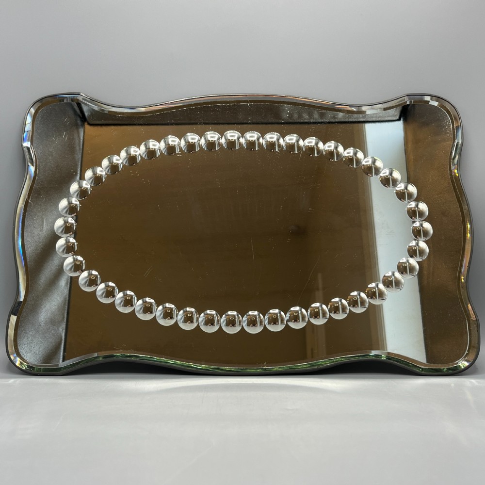 Antique Art Deco Sorcerers Wall Mirror or Mirror Glass Tray View V