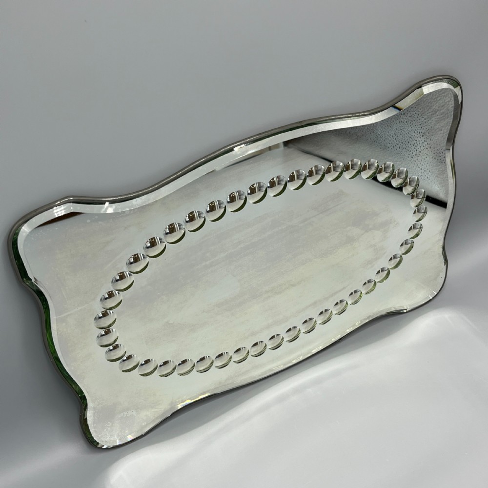 Antique Art Deco Sorcerers Wall Mirror or Mirror Glass Tray View VI