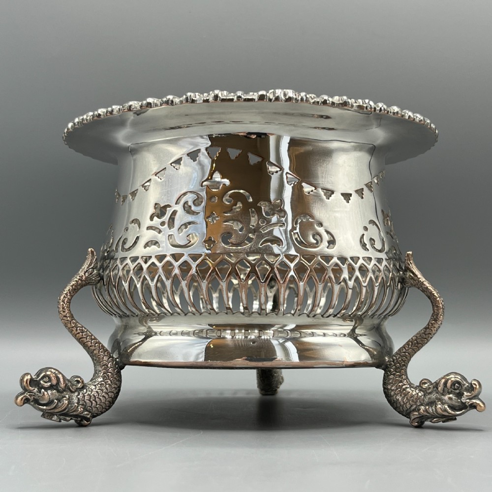 Antique Victorian Silver Plated Wine Bottle Holder  View III