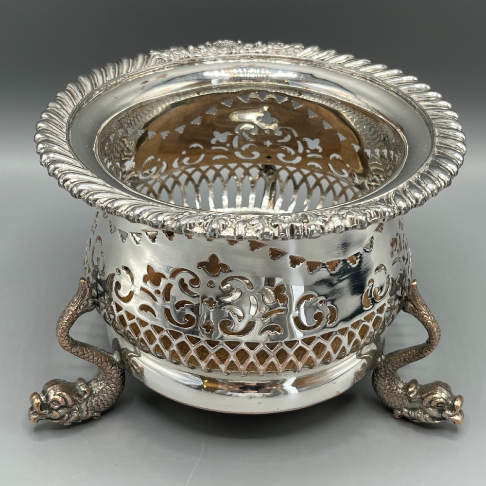 Antique Victorian Silver Plated Wine Bottle Holder  View V
