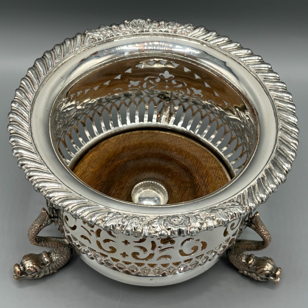 Antique Victorian Silver Plated Wine Bottle Holder  View VI