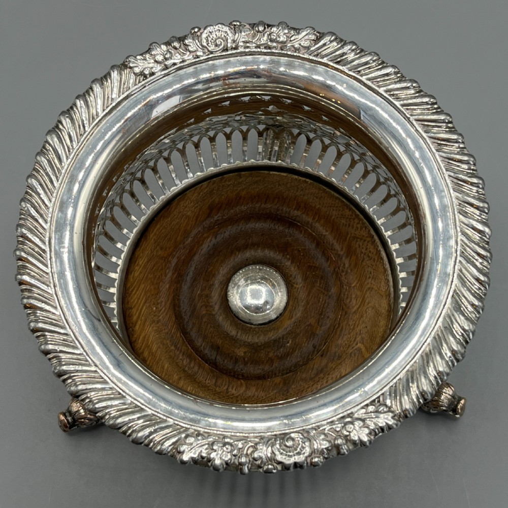 Antique Victorian Silver Plated Wine Bottle Holder  View VII