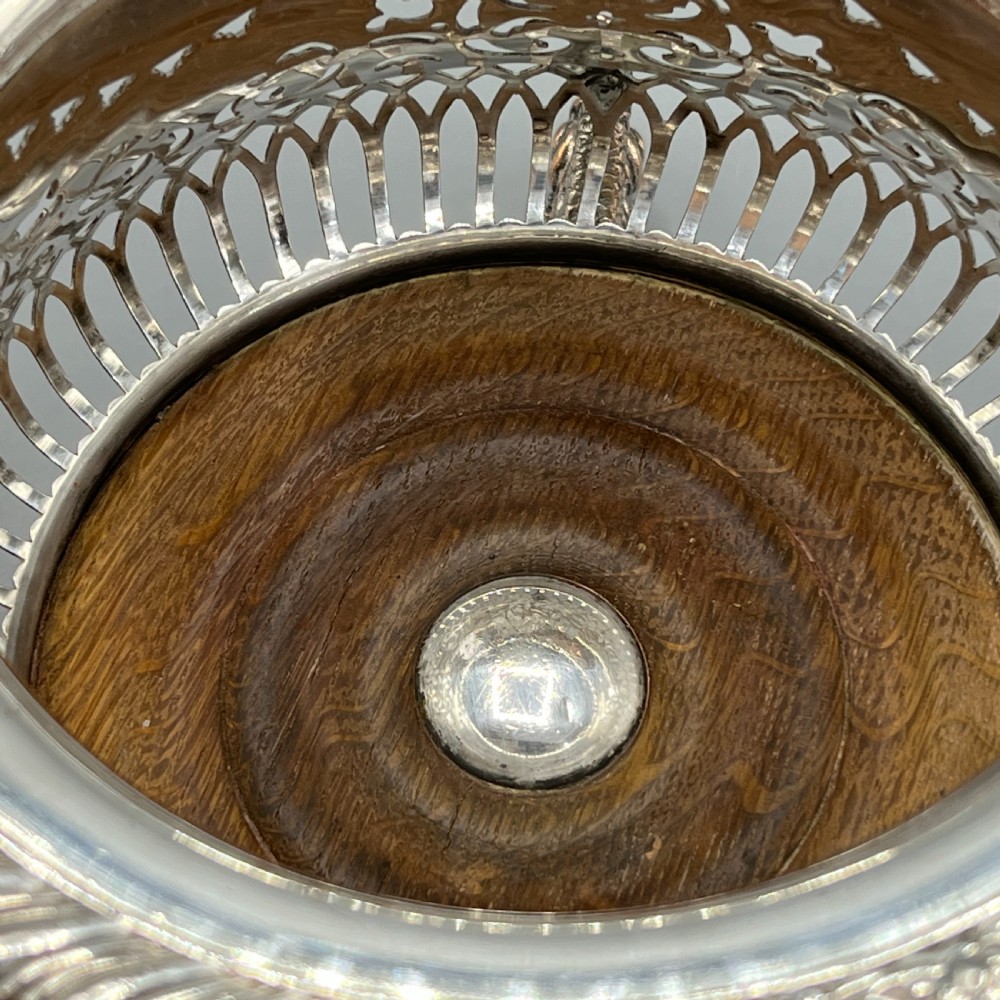 Antique Victorian Silver Plated Wine Bottle Holder  View X