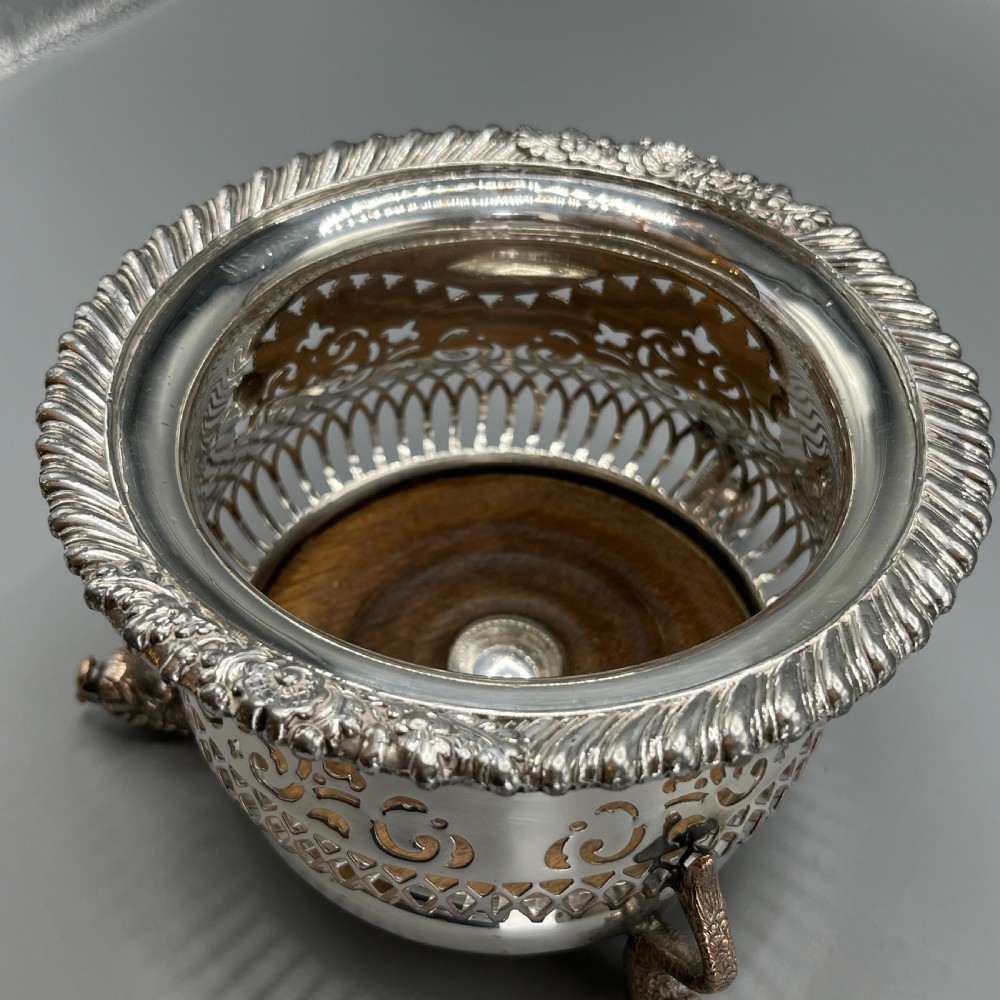 Antique Victorian Silver Plated Wine Bottle Holder  View XII