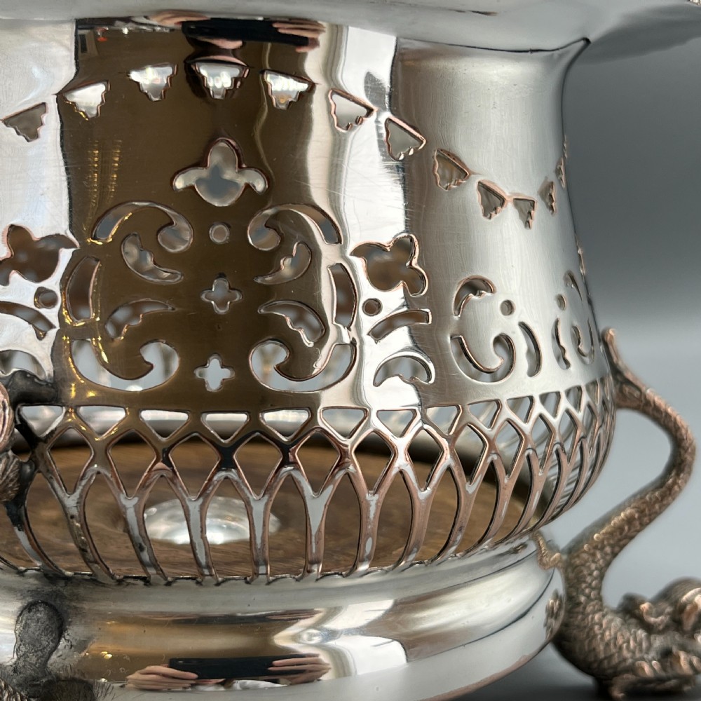 Antique Victorian Silver Plated Wine Bottle Holder  View XIII